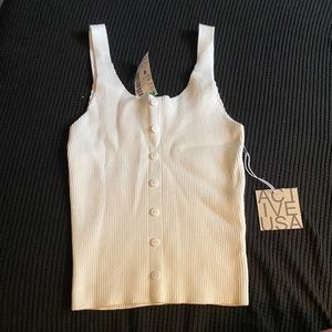 White Cut off Tank